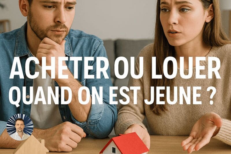 Jeune couple à table discutant d'achat ou de location d'un bien immobilier, par Stéphan Lidy